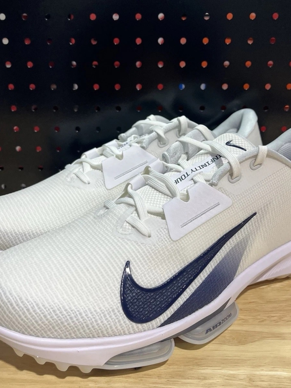 New Nike Air Zoom Infinity Tour 2 White Navy Golf Cleats Men's Sz 12